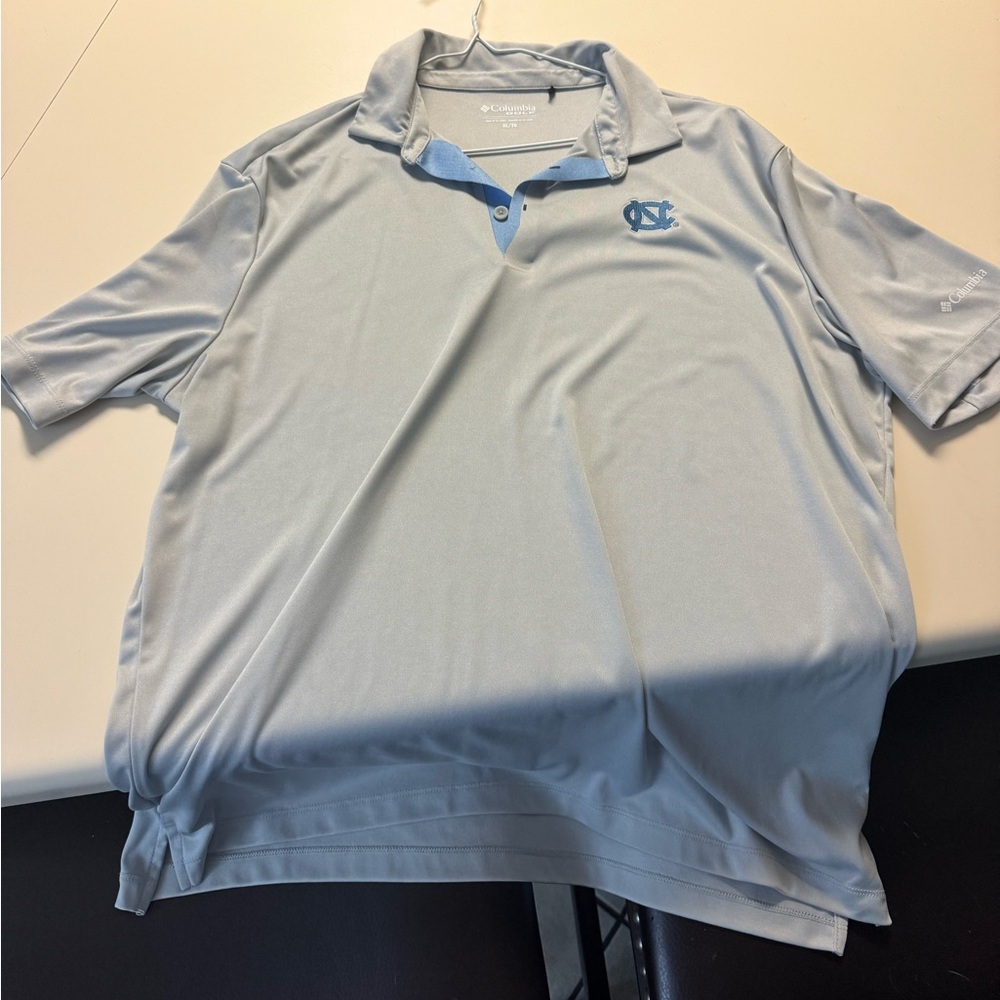 UNC North Carolina Columbia Golf Polo. Grey. XL